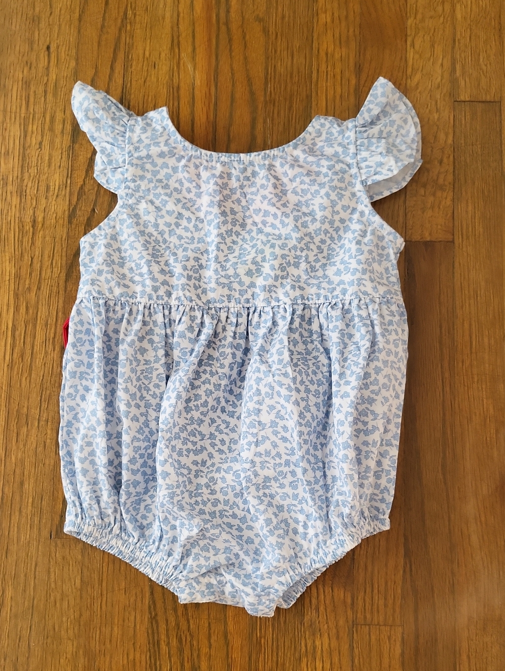 Grace & James Baby Bubble Romper with Red Bow